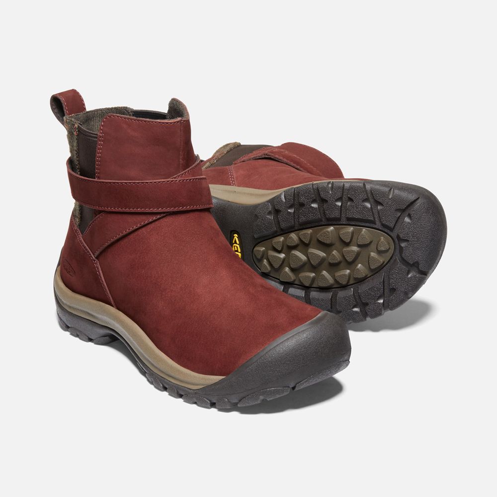 Keen Vinterkängor Dam Mörk Röda - Kaci Ii Pull On - 591674FIG